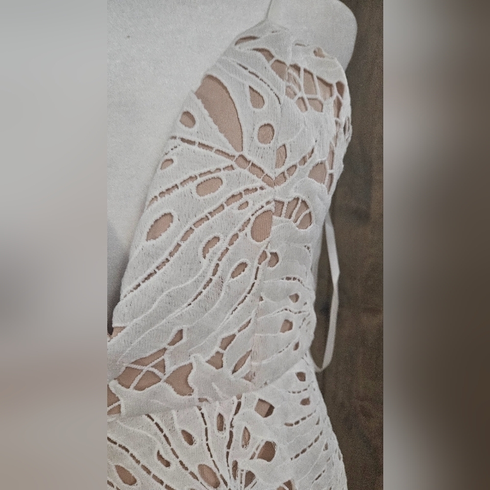 Hello Molly Sunset Dance White Lace High Low Maxi Dress Size 10 NWT - Picture 6 of 16